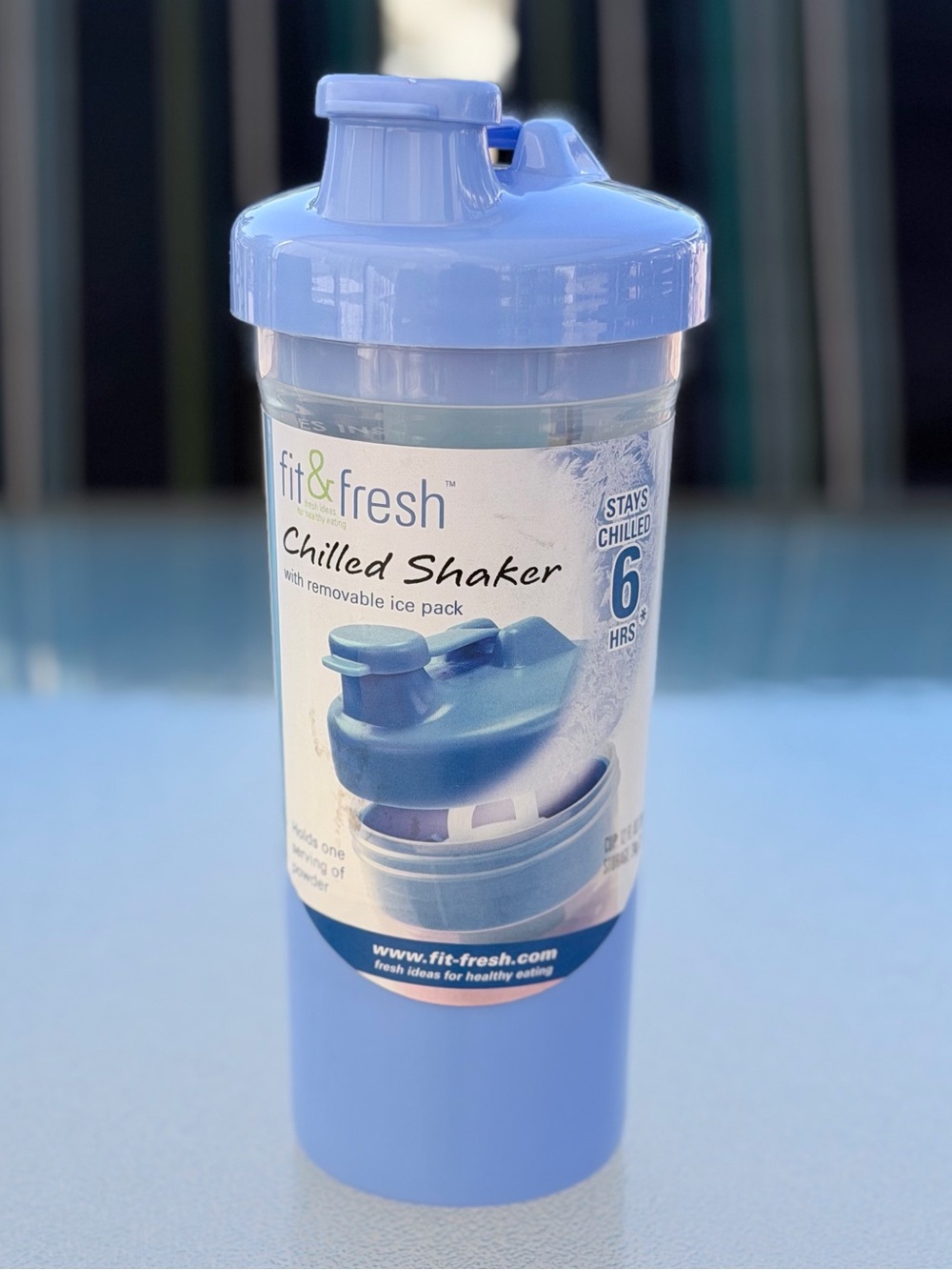 Fit & Fresh Chilled Protein Powder Shaker Bottle